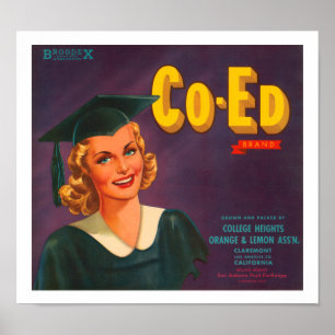 Póster Etiqueta de cítricos de marca de co-Ed