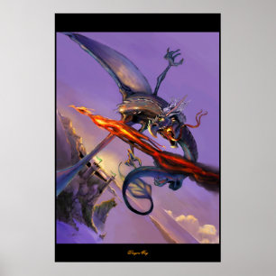 Póster Etiqueta de dragón