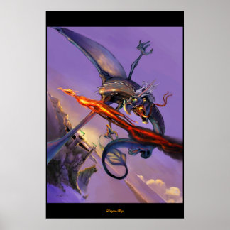 Póster Etiqueta de dragón