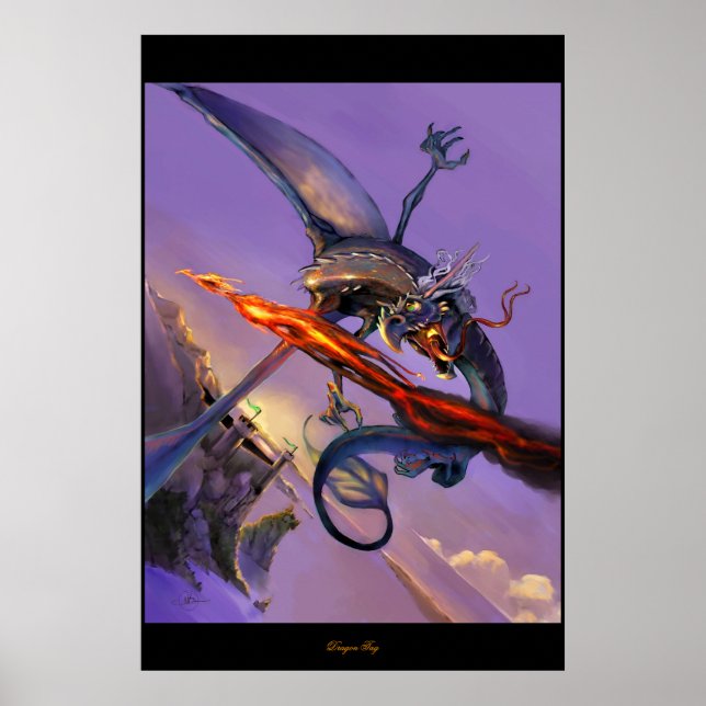 Póster Etiqueta de dragón (Frente)