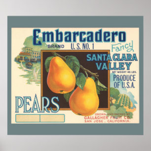 Póster Etiqueta DE ENCARGO del cajón del vintage de las