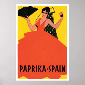 Póster Etiqueta de entrada de Paprika España