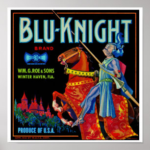 Póster Etiqueta de fruta Blu Knight