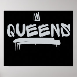 Póster Etiqueta de graffiti de Queens