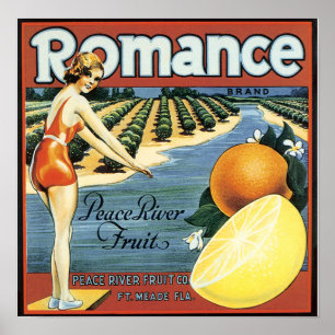 Póster Etiqueta de la Compañía de Frutas del Río Paz - Po