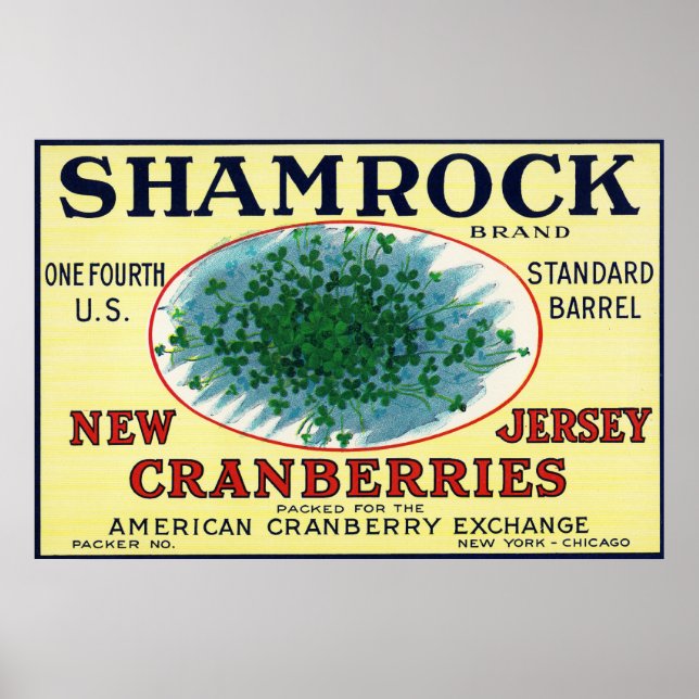 Póster Etiqueta de la marca Shamrock (Frente)