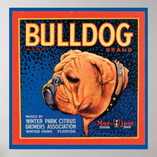 Póster Etiqueta de la marca Vintage Bulldog