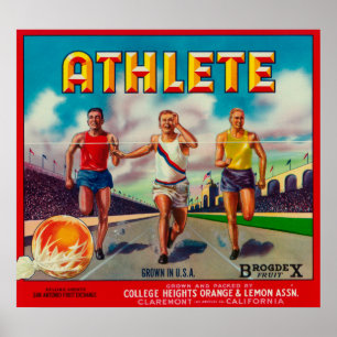 Póster Etiqueta de la tarifa de la marca del atleta Citru