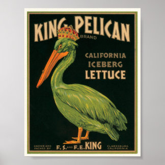 Póster Etiqueta de la tasa de vintage de la lechuga Pelic