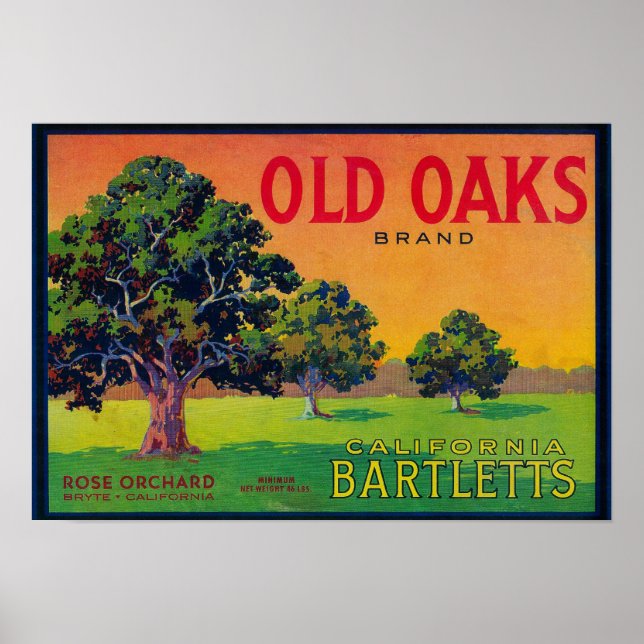 Póster Etiqueta de la velocidad de transmisión de Oaks an (Frente)