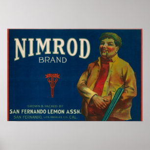 Póster Etiqueta de limón de NimrodSan Fernando, CA