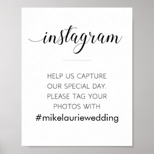Póster Etiqueta de matrimonio personalizado en medios soc