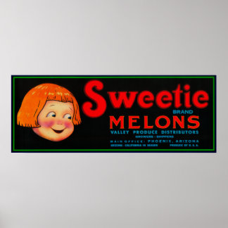 Póster Etiqueta de Melón dulcePhoenix, AZ