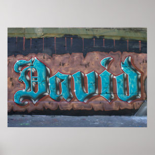 Póster Etiqueta de nombre de graffiti: David