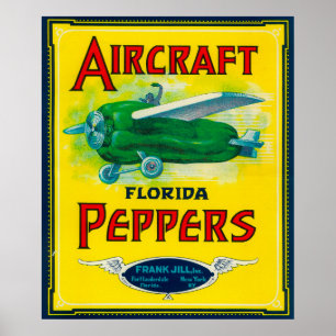 Póster Etiqueta de Pepper de Aeronaves