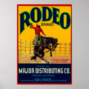 Póster Etiqueta de rodeo-vegetalSalinas, CA