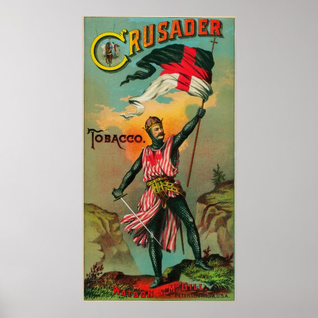 Póster Etiqueta de tabaco cruzada Petersburgo, VA (Frente)