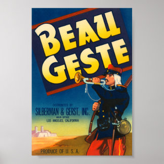 Póster Etiqueta de tasa de cosecha de Beau Geste