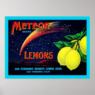 Póster Etiqueta de tasa de fruta de cosecha de vintage