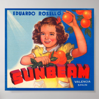 Póster Etiqueta de tasa de nado Eduardo Roselli Sunbeam