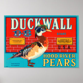 Póster Etiqueta de tasa de vintage del río Duckwall Hood