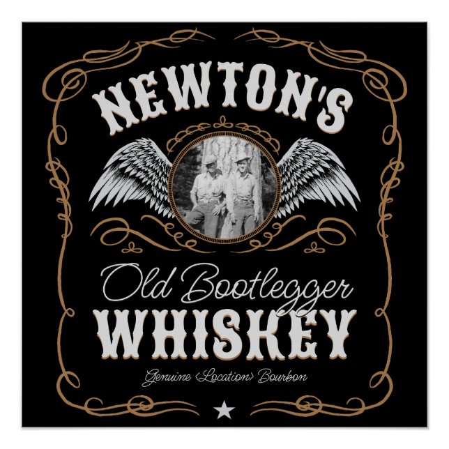 Póster Etiqueta de teclado antiguo para alcohol casero Añ (Anverso)