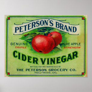 Póster Etiqueta de vinagre de sidra de Peterson