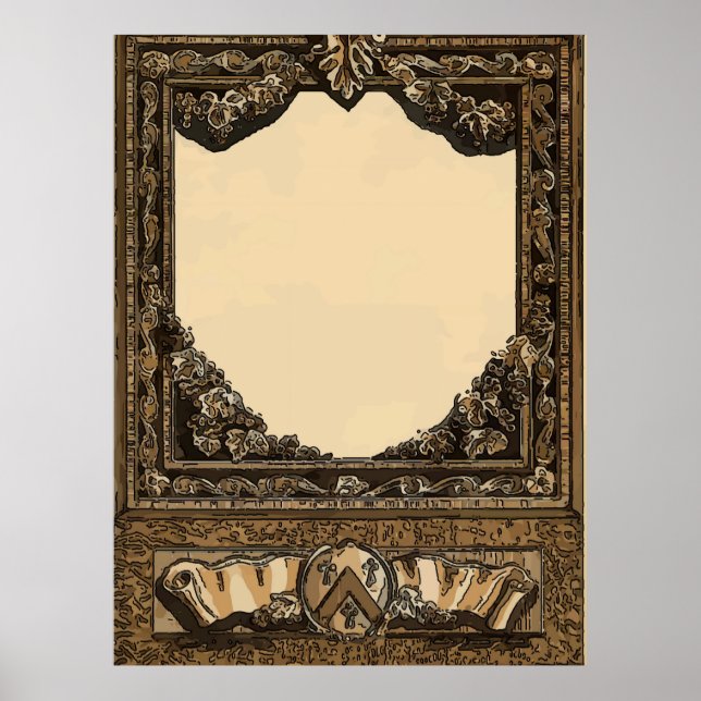 Póster Etiqueta de vino antigua Añadir texto (Frente)