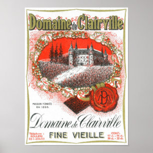 Póster Etiqueta de vino Domaine De ClairvilleEurope