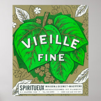 Póster Etiqueta de vino fino de VieilleEurope