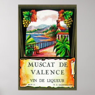 Póster Etiqueta de vino Muscat De ValenceEurope