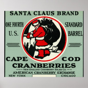 Póster Etiqueta del arándano de la marca de Cape Cod Papá