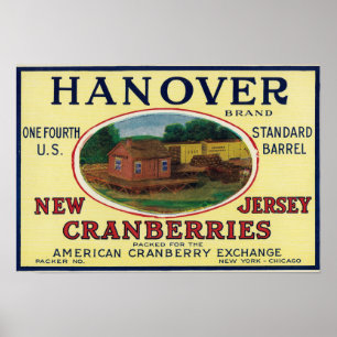 Póster Etiqueta del arándano de la marca de Hannover
