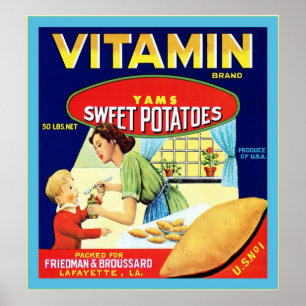 Póster Etiqueta del cajón de la fruta del vintage