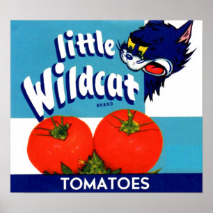 Póster Etiqueta del cajón de tomates Wildcat
