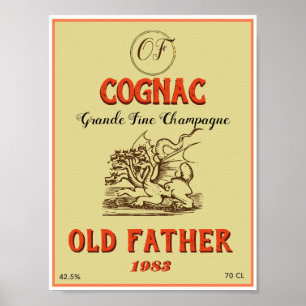 Póster Etiqueta del coñac antiguo