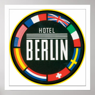 Póster Etiqueta del equipaje del Hotel Berlin