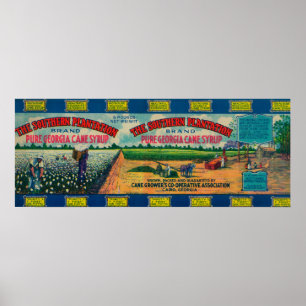 Póster Etiqueta del jarabe de la plantación del surCairo,