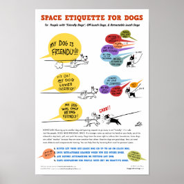 Póster Etiqueta espacial para el Poster de perros - 22 x 