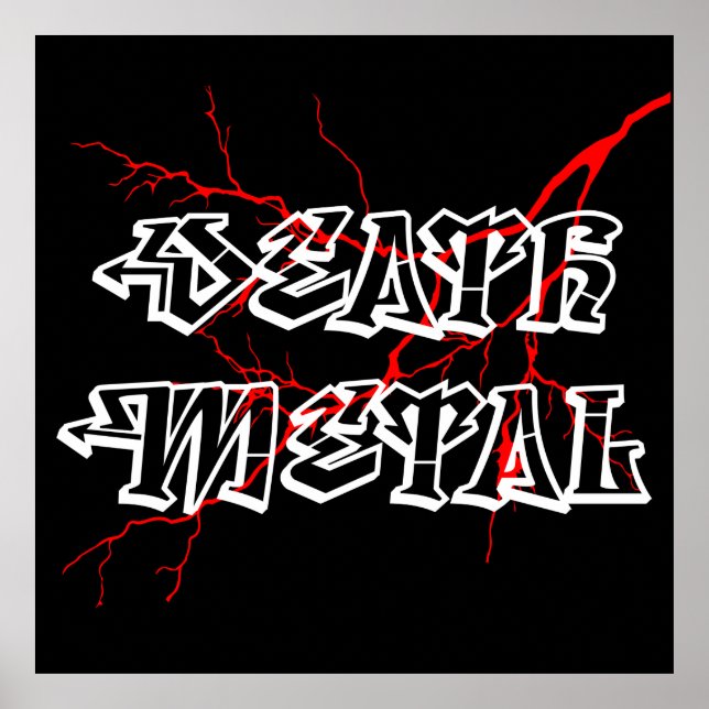 Póster Etiqueta metalizado de muerte (Frente)