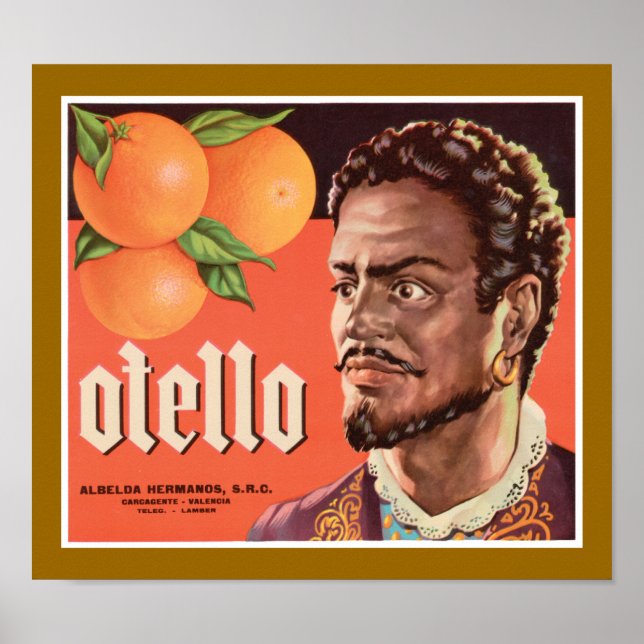 Póster Etiqueta Naranja de Otello (Frente)