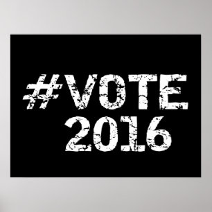 Póster Etiqueta perturbada de Vote 2016