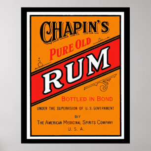 Póster Etiqueta Pure Old Rum