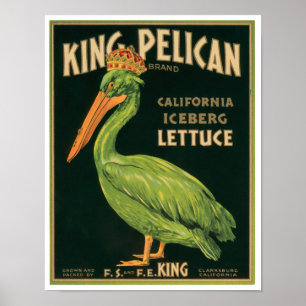 Póster Etiqueta vegetal de la marca King Pelican