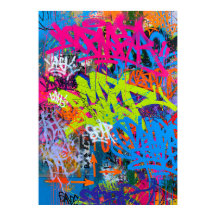 Etiquetas de grafiti azules, verde lima y rosa cal