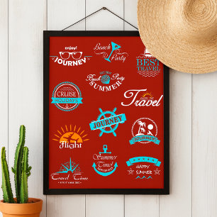 Póster Etiquetas de viaje