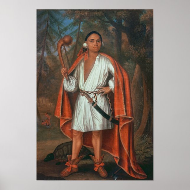 Póster Etow Oh Koam, Rey de las Naciones del Río, 1710 (Frente)