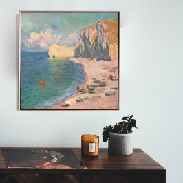 Póster Étretat: La playa y el Falaise de Claude Monet