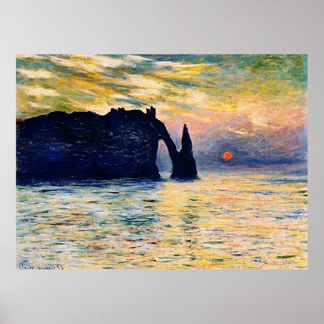 Póster Etretat, Sunset,1883 (Frente)