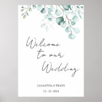 Eucalipto Bienvenidos a nuestra boda